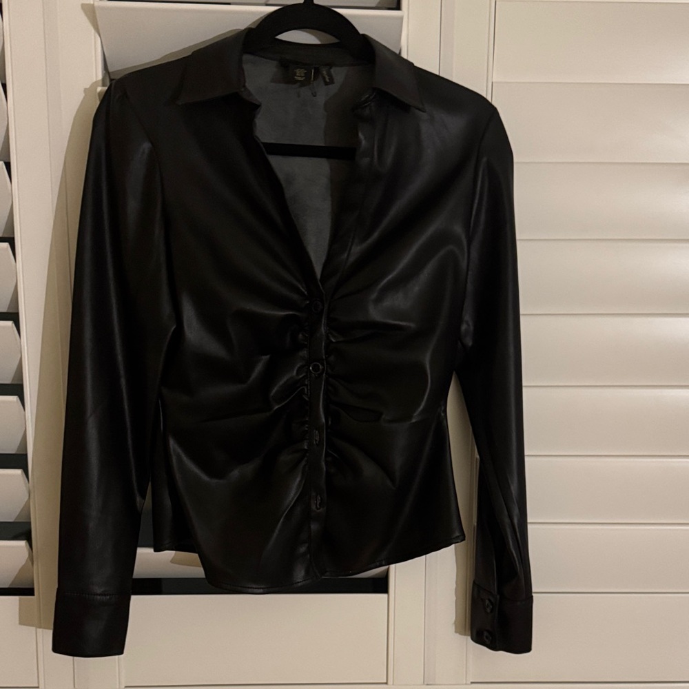 House of Harlow 1960 Black Button Down Shirt